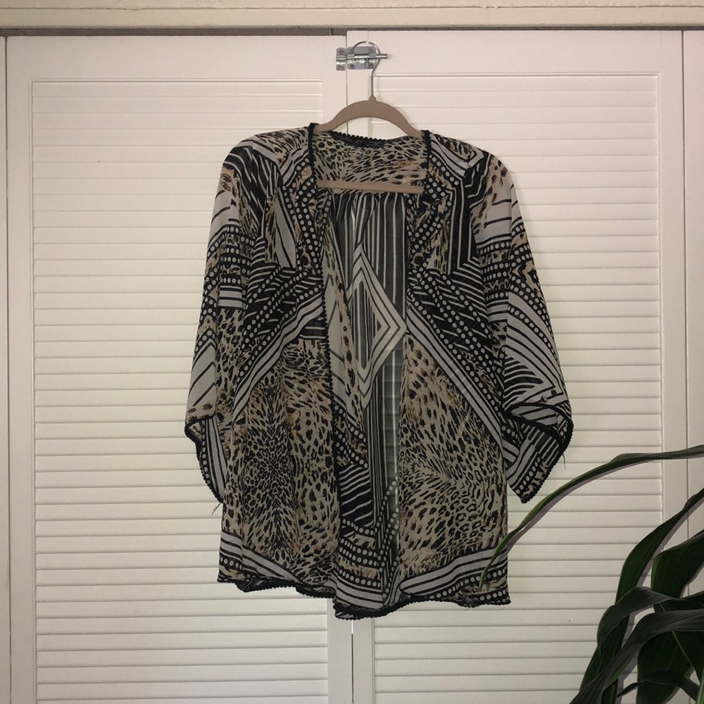 Animal print, patterned kimono